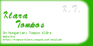 klara tompos business card